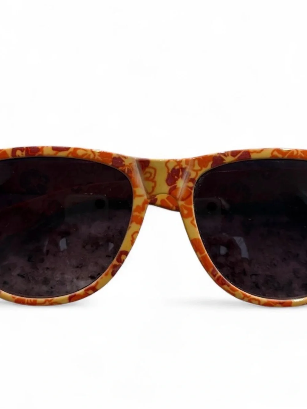 Stylish Orange Floral Wayfarer Sunglasses for women in excellent condition